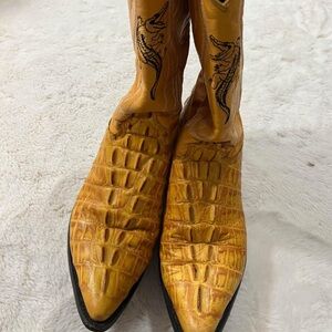 Exotic crocodile skin cowboy boots